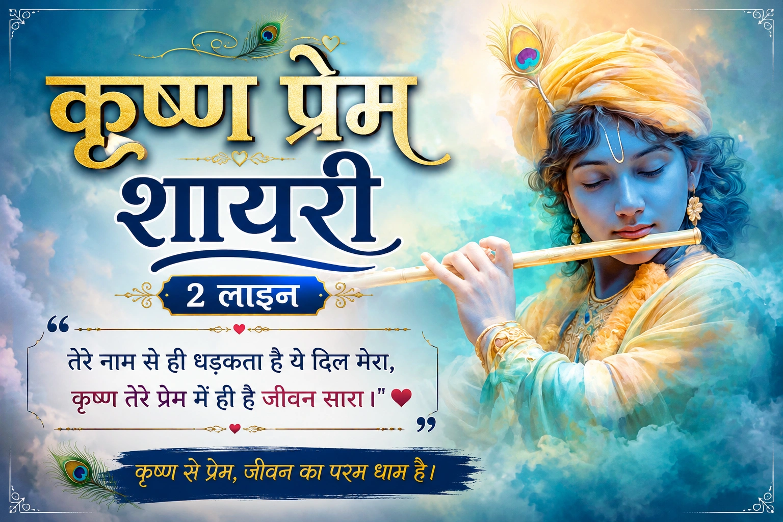 कृष्ण प्रेम शायरी 2 लाइन