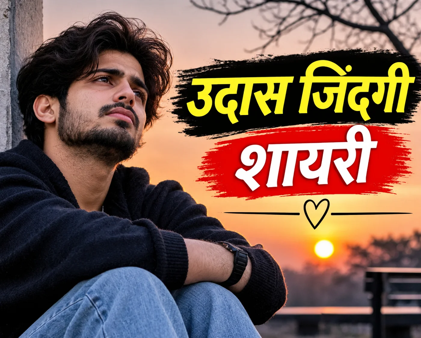 उदास जिंदगी शायरी at Sunset